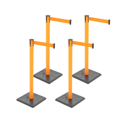 4-Pack 10ft Retractable Belt Stanchion Post