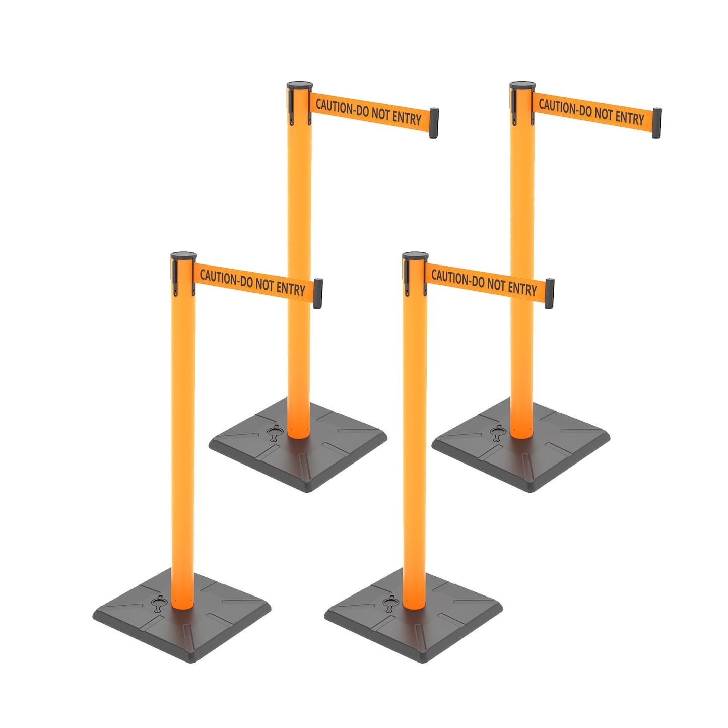 4-Pack 10ft Retractable Belt Stanchion Post