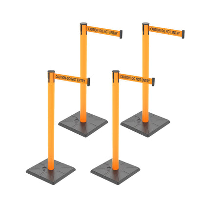 4-Pack 10ft Retractable Belt Stanchion Post