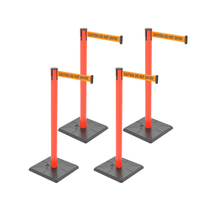 4-Pack 10ft Retractable Belt Stanchion Post