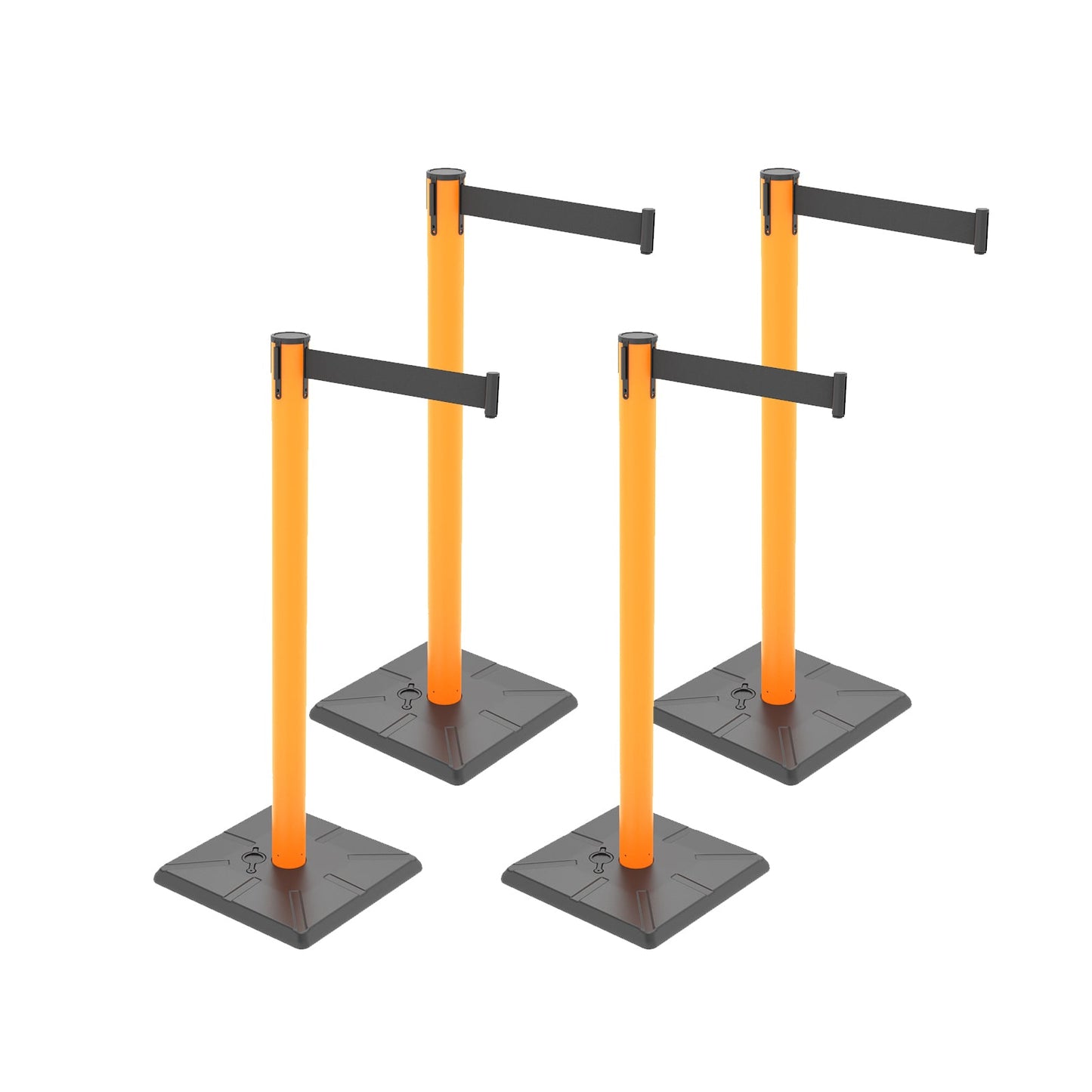 4-Pack 10ft Retractable Belt Stanchion Post