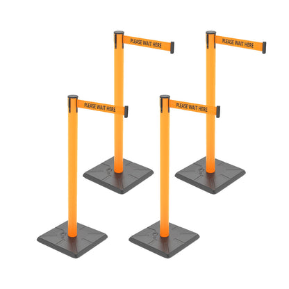 4-Pack 10ft Retractable Belt Stanchion Post