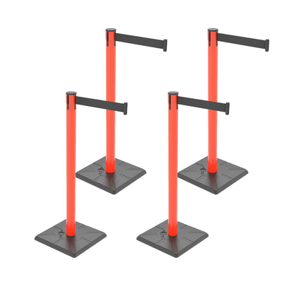4-Pack 10ft Retractable Belt Stanchion Post