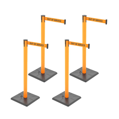 4-Pack 10ft Retractable Belt Stanchion Post