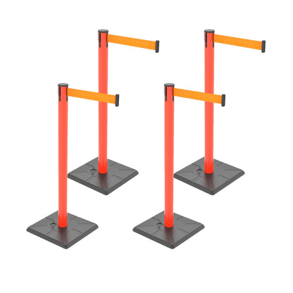 4-Pack 10ft Retractable Belt Stanchion Post