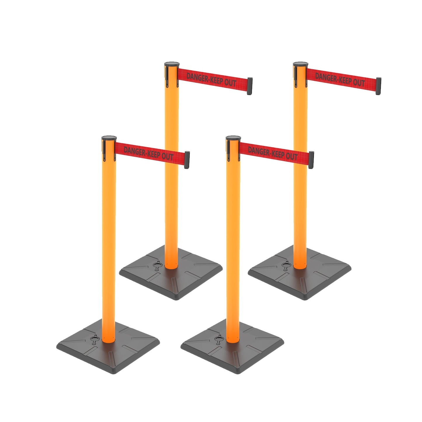 4-Pack 10ft Retractable Belt Stanchion Post