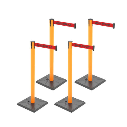 4-Pack 10ft Retractable Belt Stanchion Post