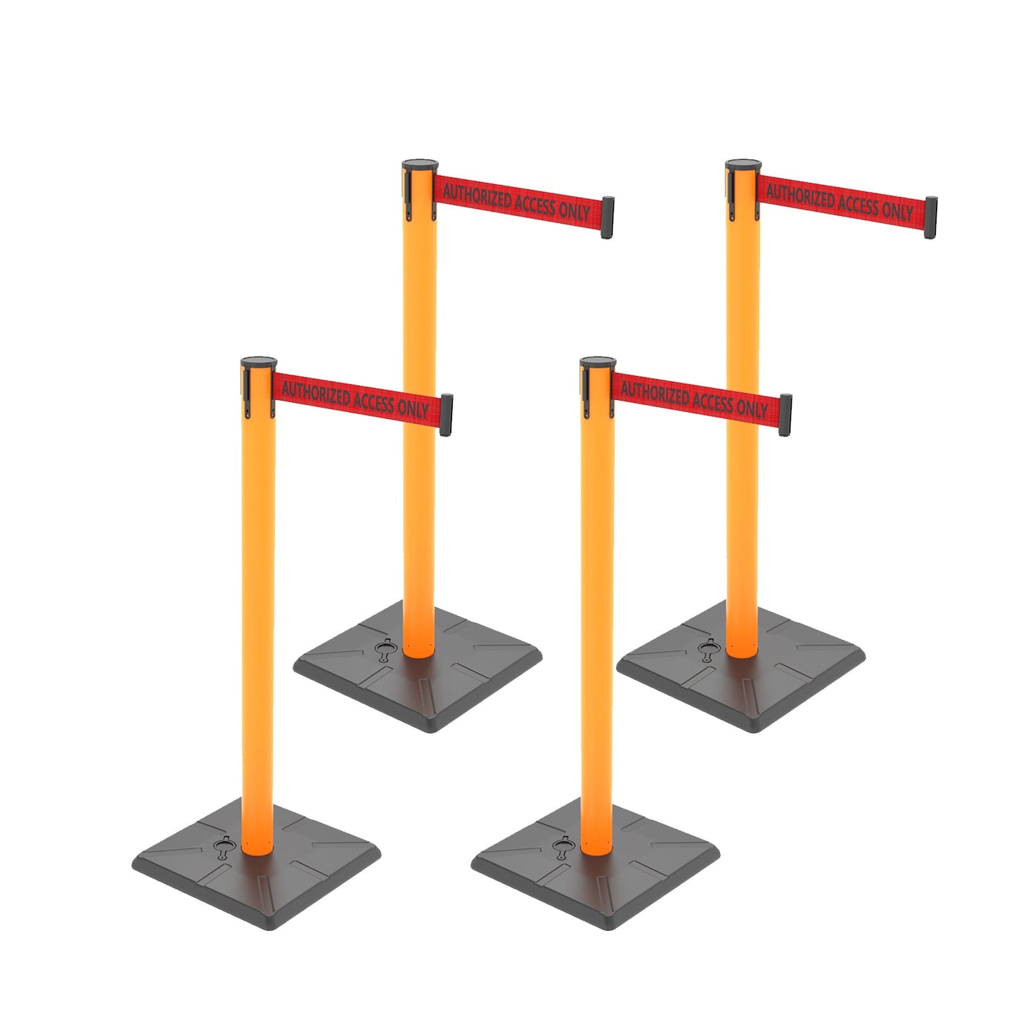 4-Pack 10ft Retractable Belt Stanchion Post
