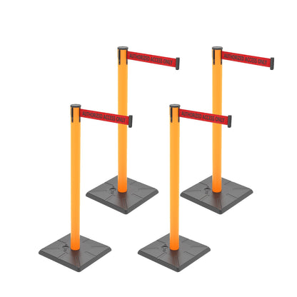 4-Pack 10ft Retractable Belt Stanchion Post