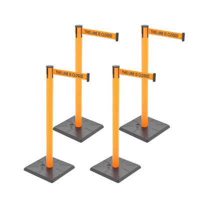 4-Pack 10ft Retractable Belt Stanchion Post
