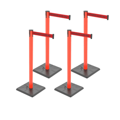 4-Pack 10ft Retractable Belt Stanchion Post
