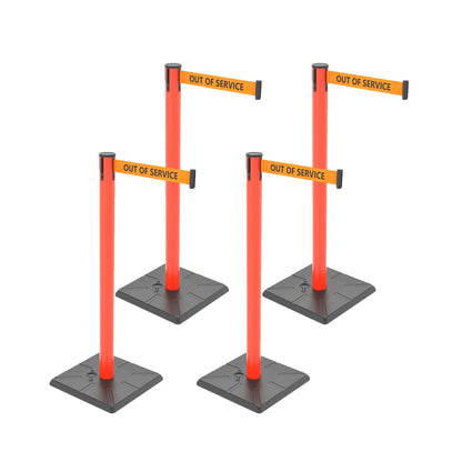 4-Pack 10ft Retractable Belt Stanchion Post