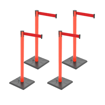 4-Pack 10ft Retractable Belt Stanchion Post