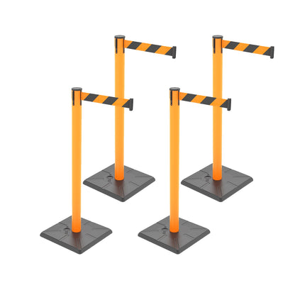 4-Pack 10ft Retractable Belt Stanchion Post