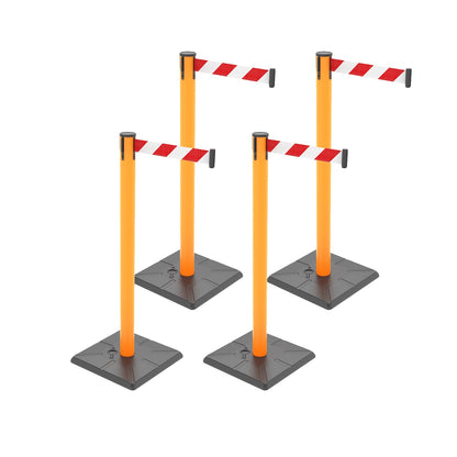 4-Pack 10ft Retractable Belt Stanchion Post