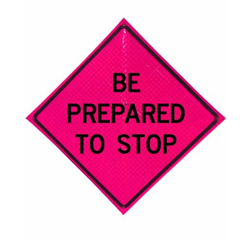 48" Reflective Pink Vinyl Roll-Up Sign