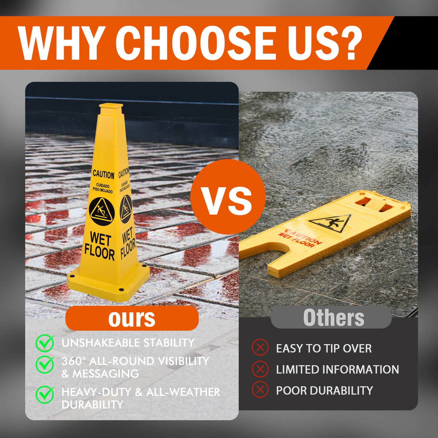 Safety Caution Cone with Handle