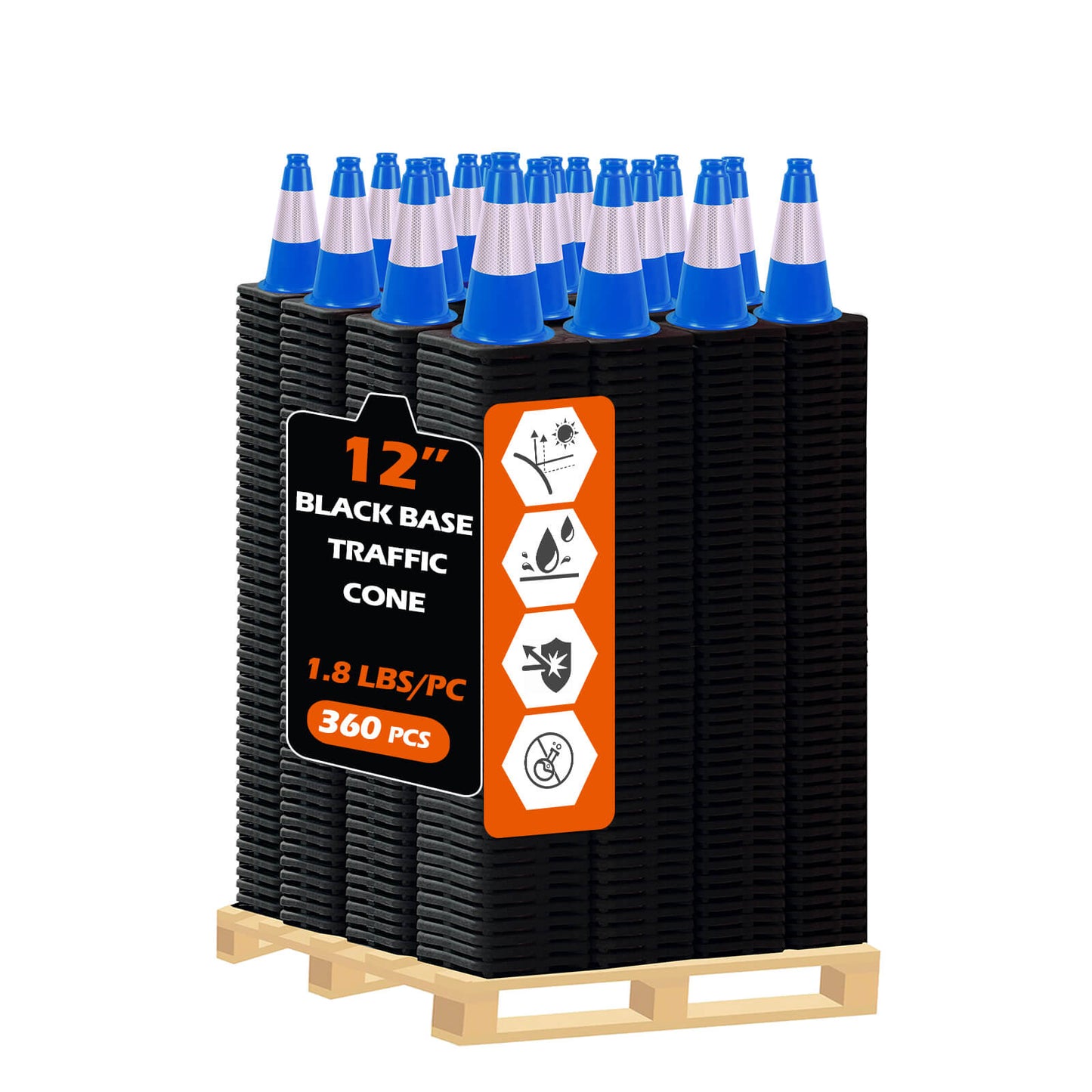 Light Weight Black Base Traffic Cone