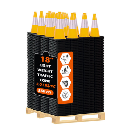 Light Weight Black Base Traffic Cone