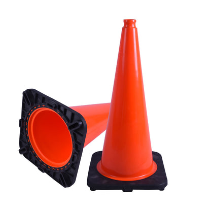Wide Body MUTCD Black Base Traffic Cone