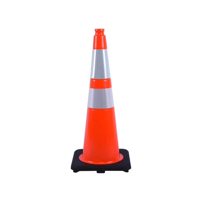12-36Inch Black Base Traffic Cones with Reflective Stripe