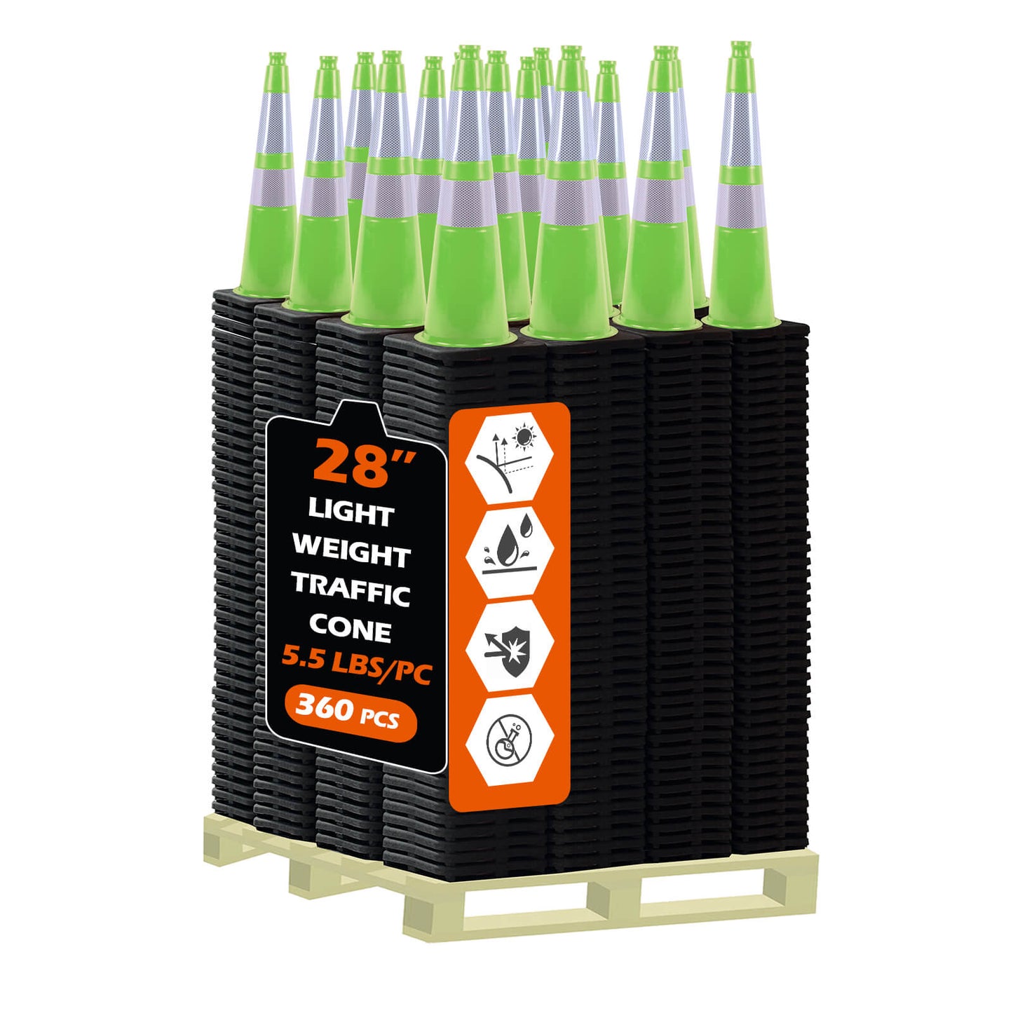 Light Weight Black Base Traffic Cone