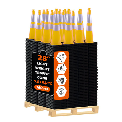 Light Weight Black Base Traffic Cone