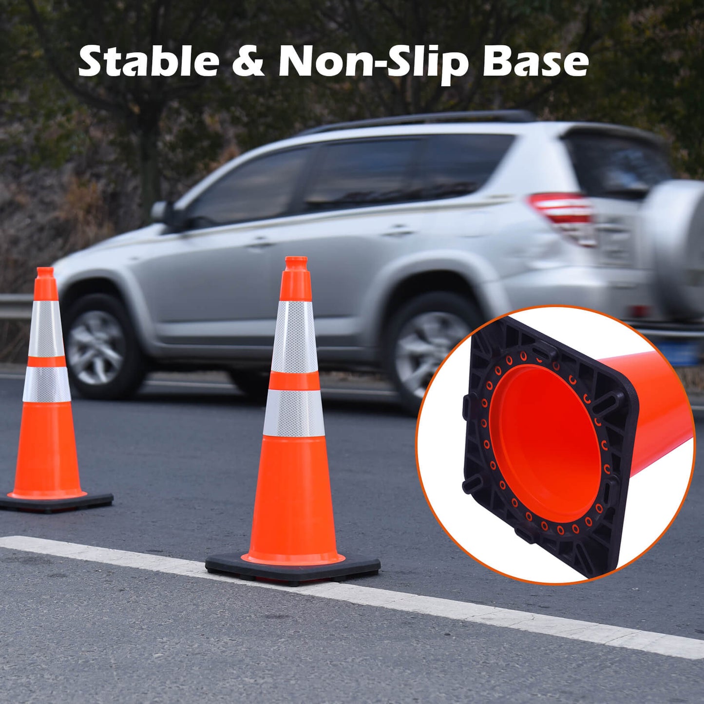 Light Weight Black Base Traffic Cone