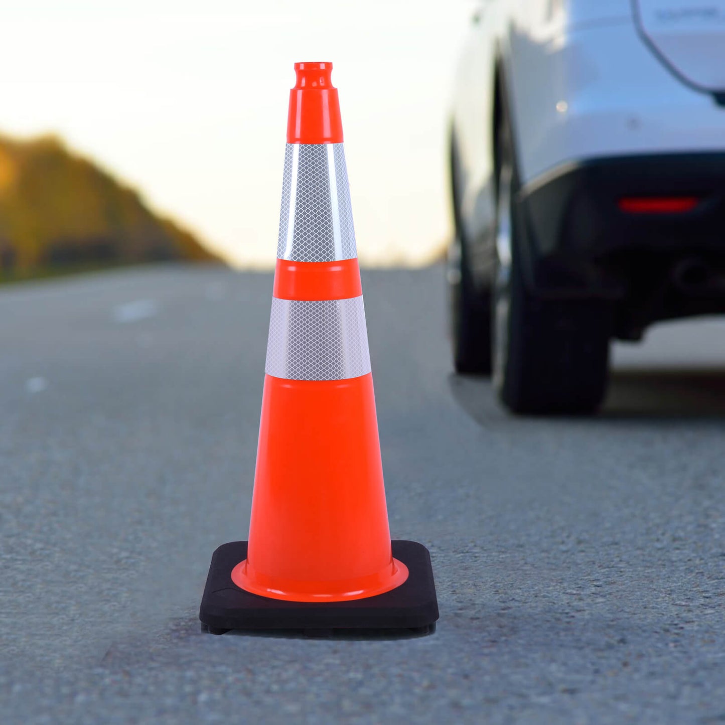 Light Weight Black Base Traffic Cone