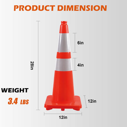 Light Weight Solid Orange Traffic Cone