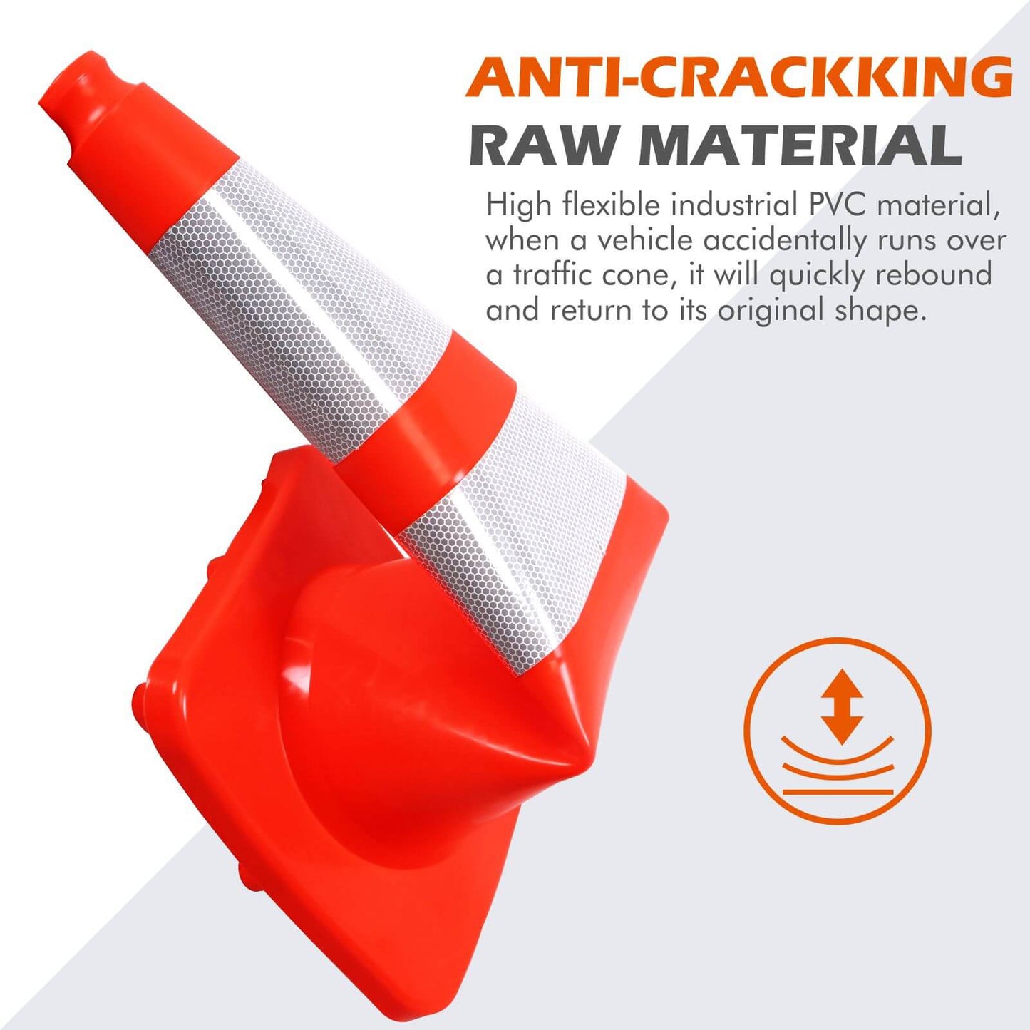 Light Weight Solid Orange Traffic Cone