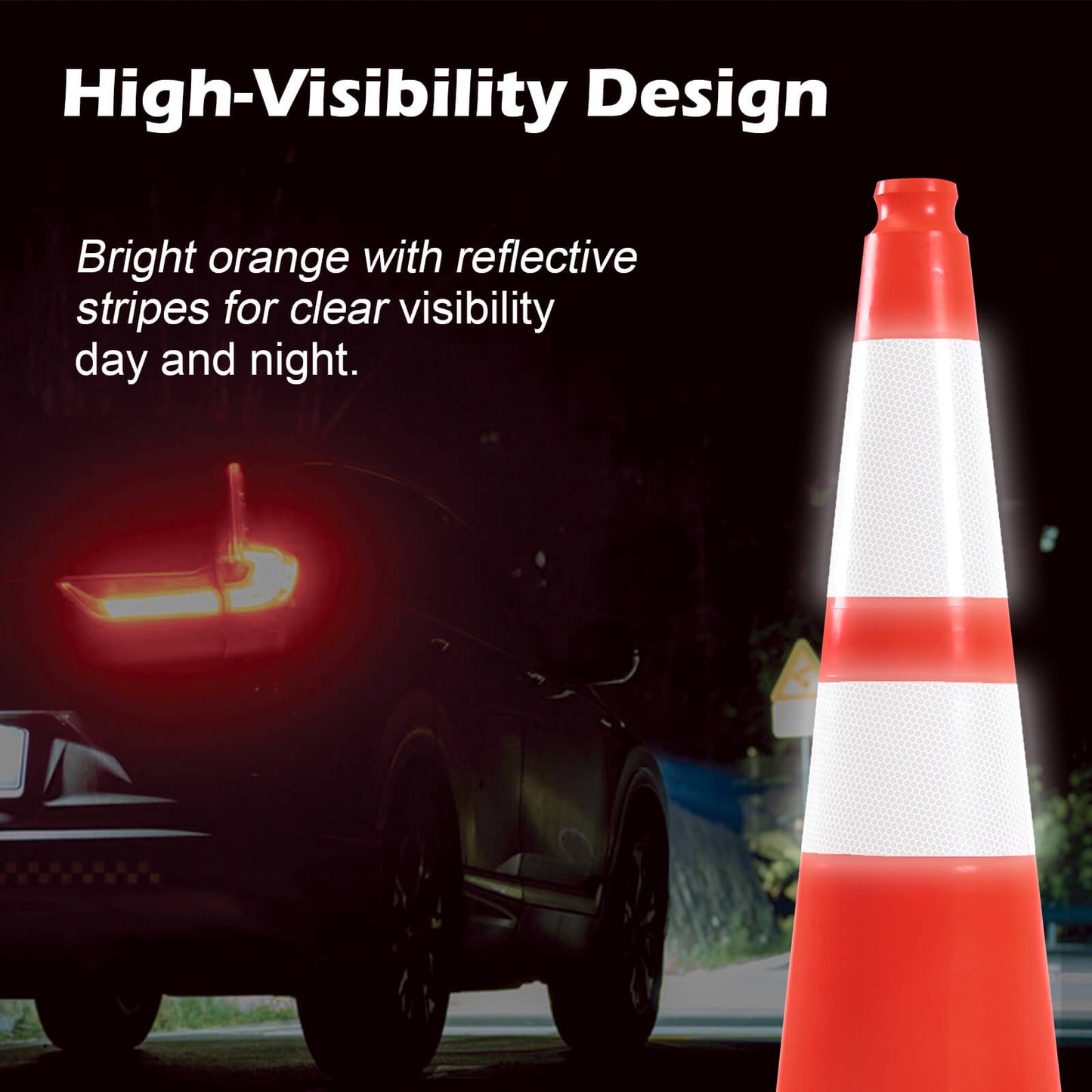 Light Weight Solid Orange Traffic Cone