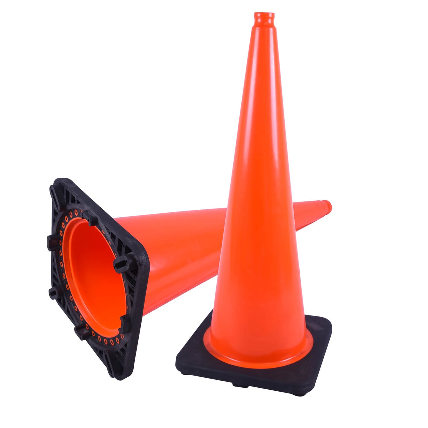 Wide Body MUTCD Black Base Traffic Cone