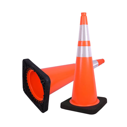 Wide Body MUTCD Black Base Traffic Cone
