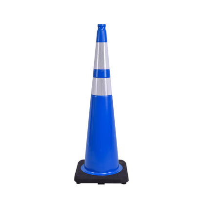 12-36Inch Black Base Traffic Cones with Reflective Stripe