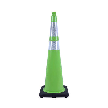 12-36Inch Black Base Traffic Cones with Reflective Stripe