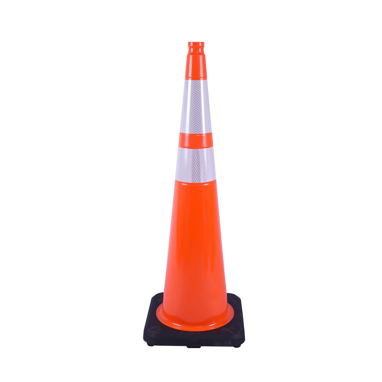 12-36Inch Black Base Traffic Cones with Reflective Stripe