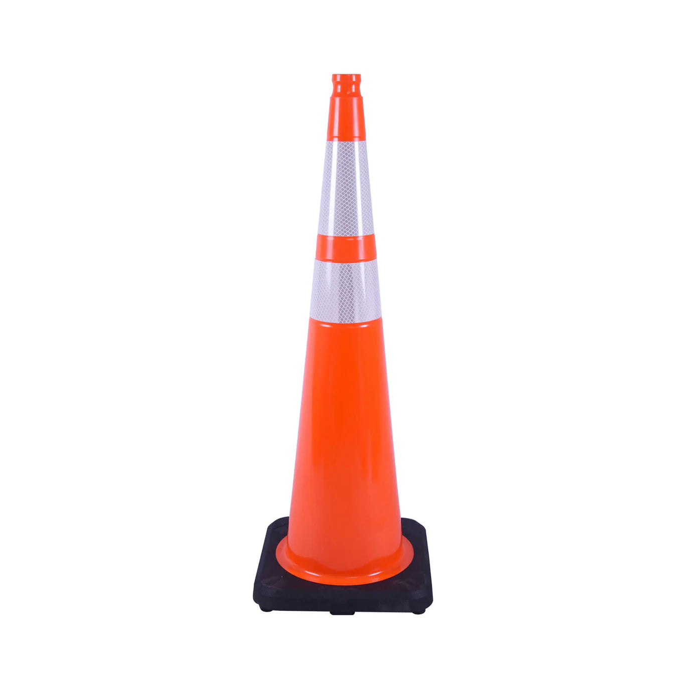 12-36Inch Black Base Traffic Cones with Reflective Stripe