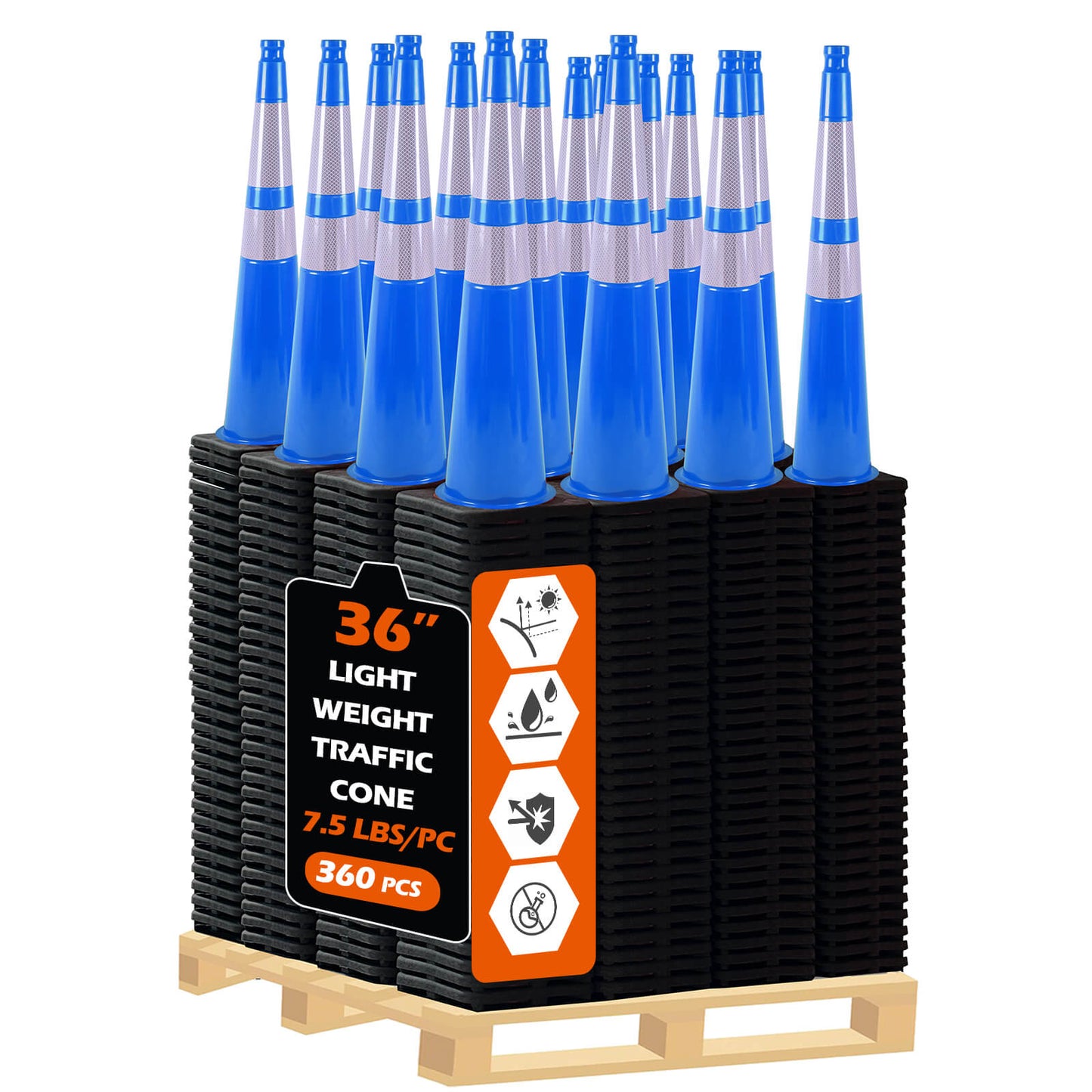 Light Weight Black Base Traffic Cone