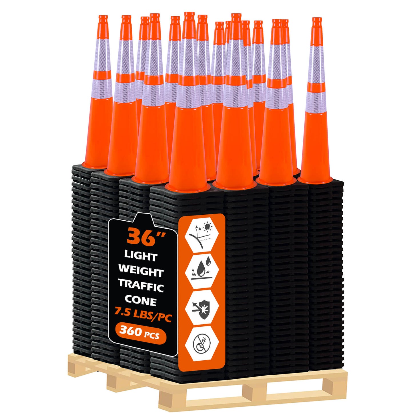 Light Weight Black Base Traffic Cone