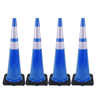 12-36Inch Black Base Traffic Cones with Reflective Stripe