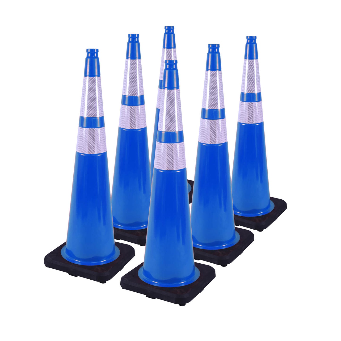 12-36Inch Black Base Traffic Cones with Reflective Stripe