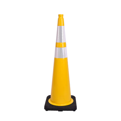 12-36Inch Black Base Traffic Cones with Reflective Stripe