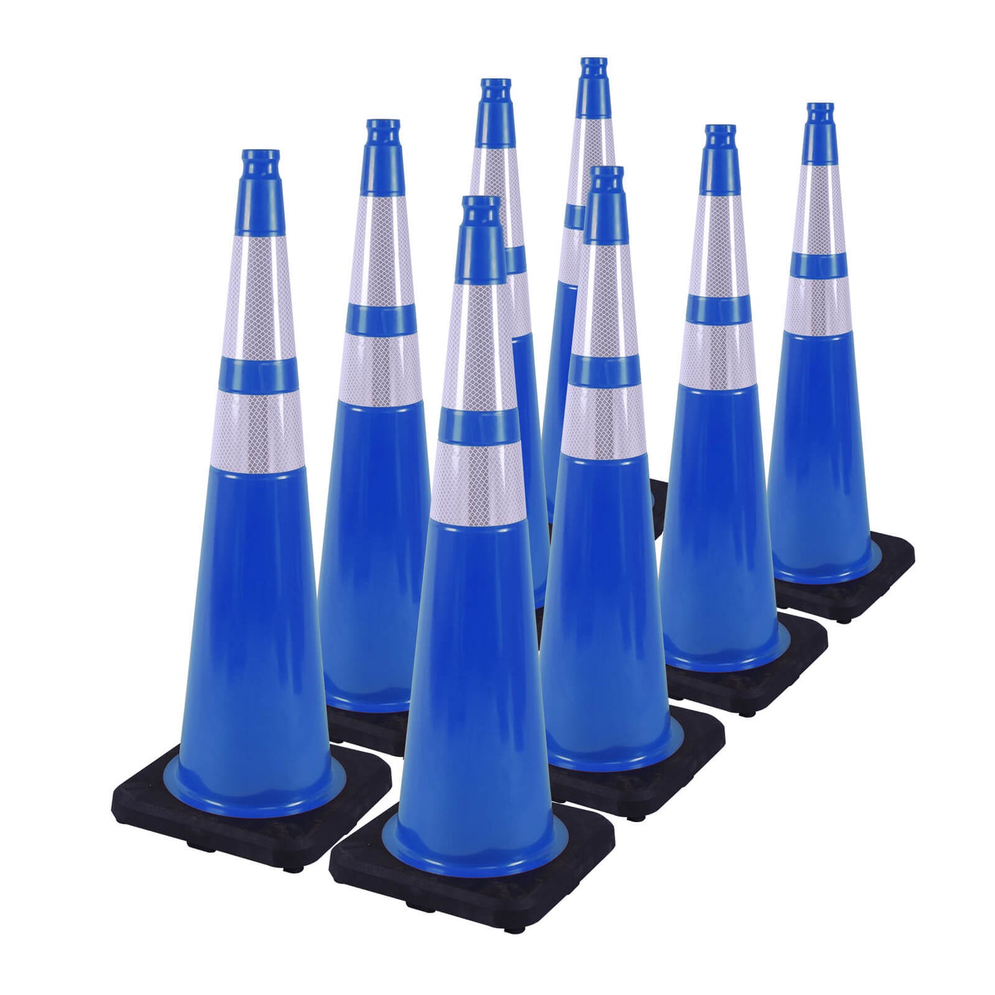 12-36Inch Black Base Traffic Cones with Reflective Stripe