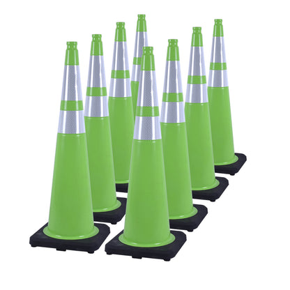 12-36Inch Black Base Traffic Cones with Reflective Stripe