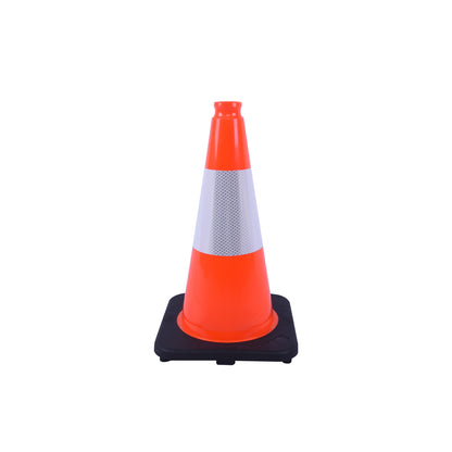 12-36Inch Black Base Traffic Cones with Reflective Stripe