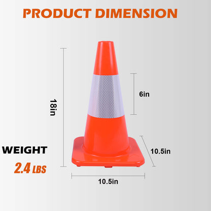 Light Weight Solid Orange Traffic Cone