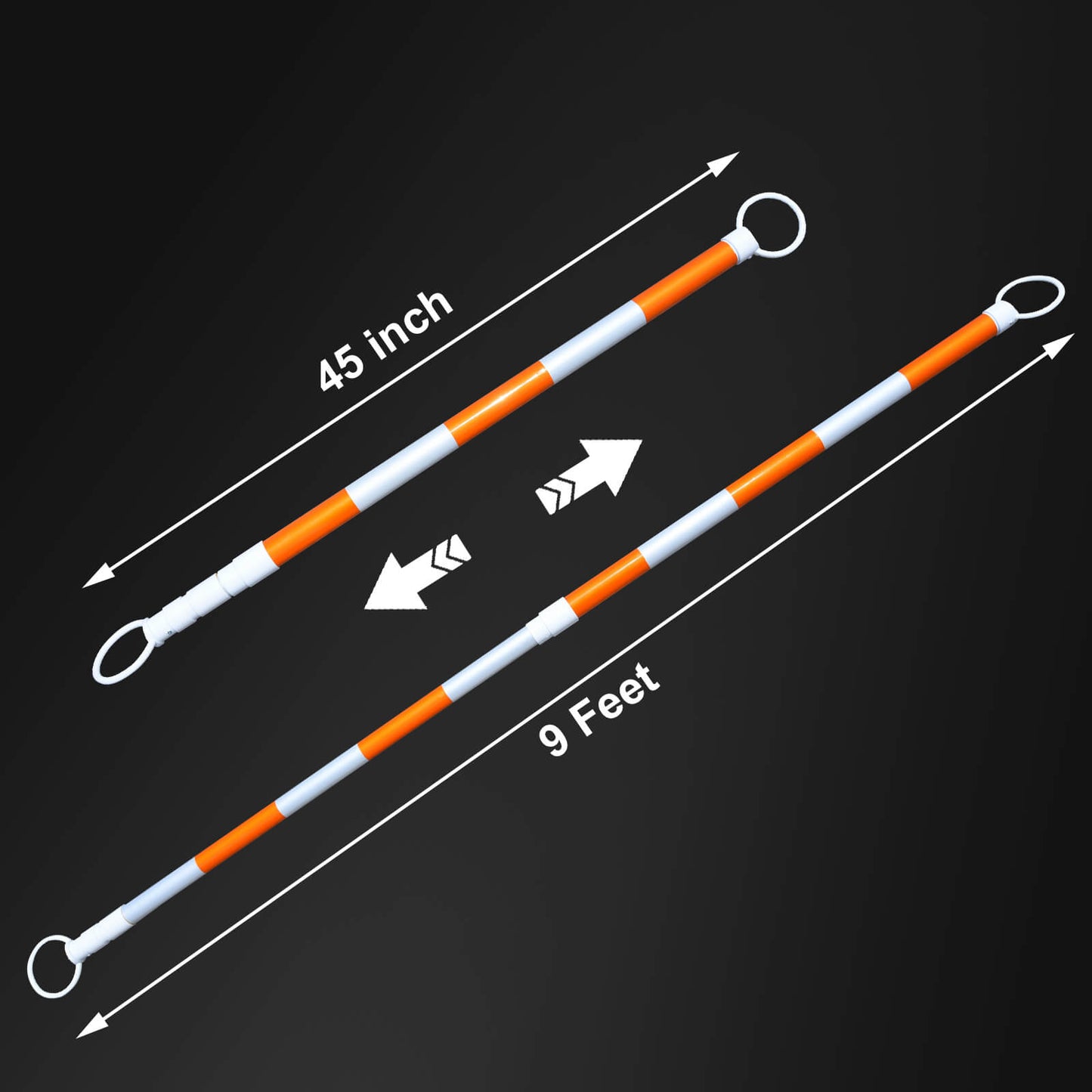 4-9 Ft Traffic Cone Bar 8PCS