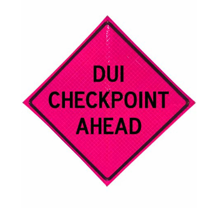 48" Reflective Pink Vinyl Roll-Up Sign