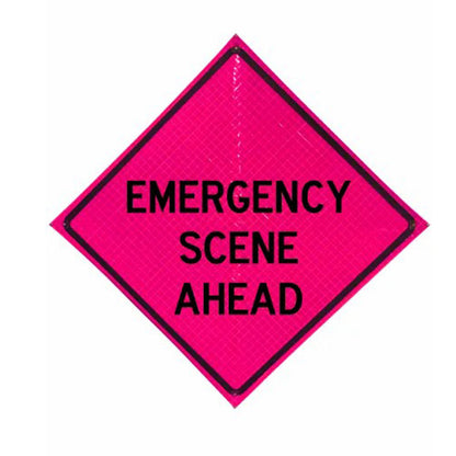48" Reflective Pink Vinyl Roll-Up Sign